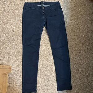 Aqua Straight Leg Ankle Strechy Dark Blue Jeans